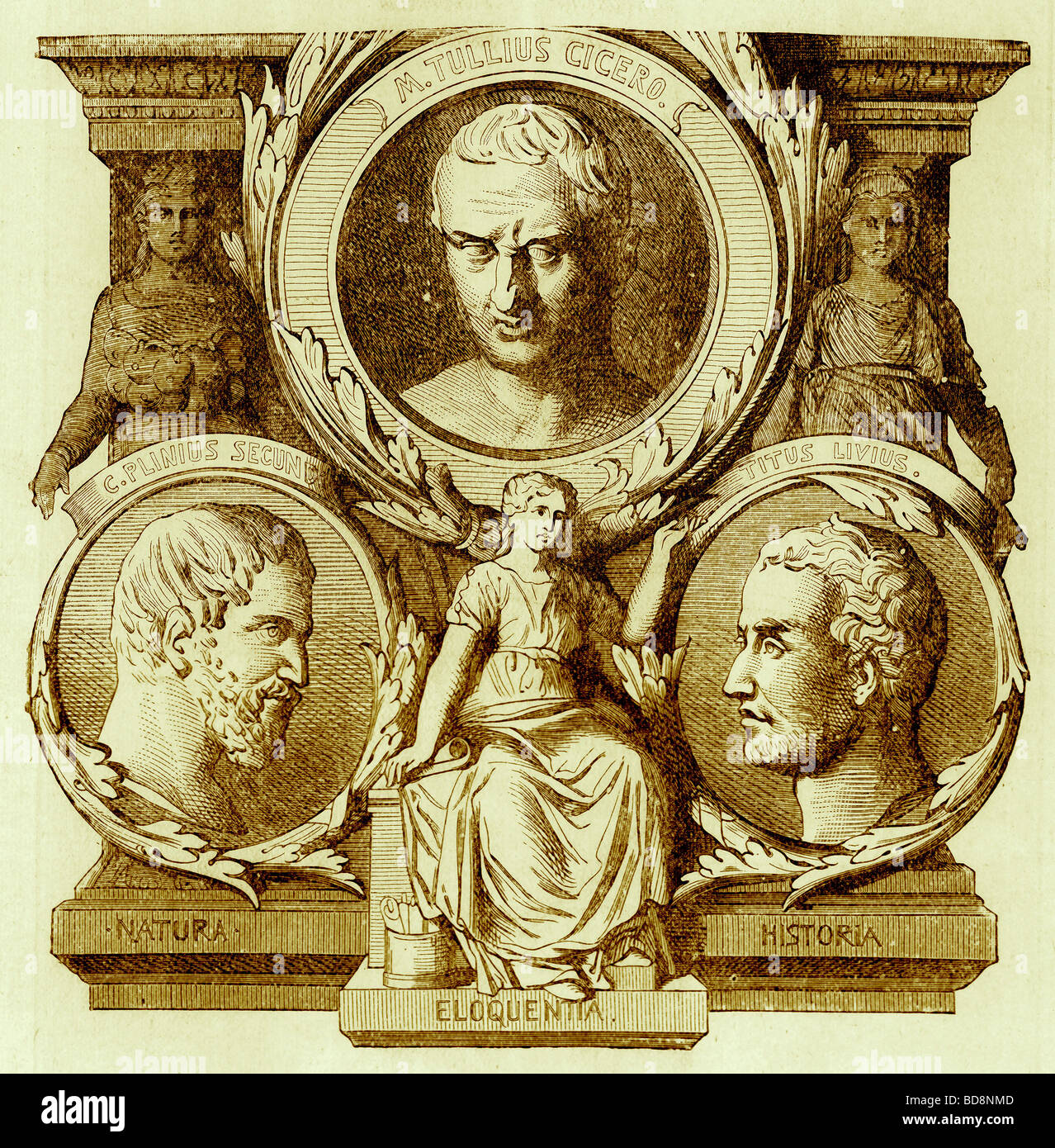 Römische Literatur Illustration aus der Illustrated History der Welt Ward Lock c 1880 Stockfoto