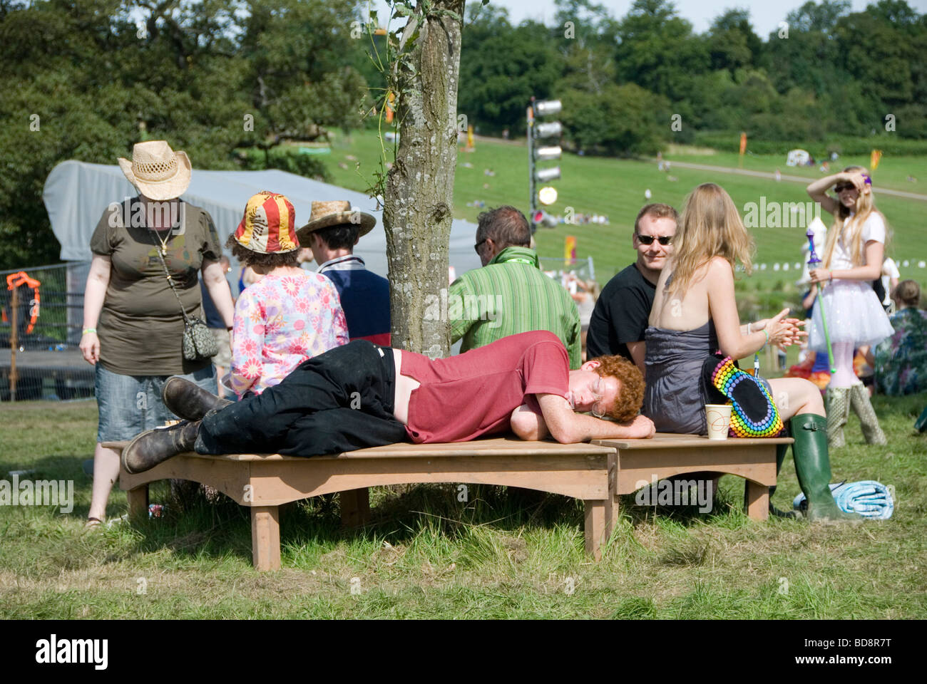 Schlafen sie aus The Big Chill Festival 2009 Stockfoto