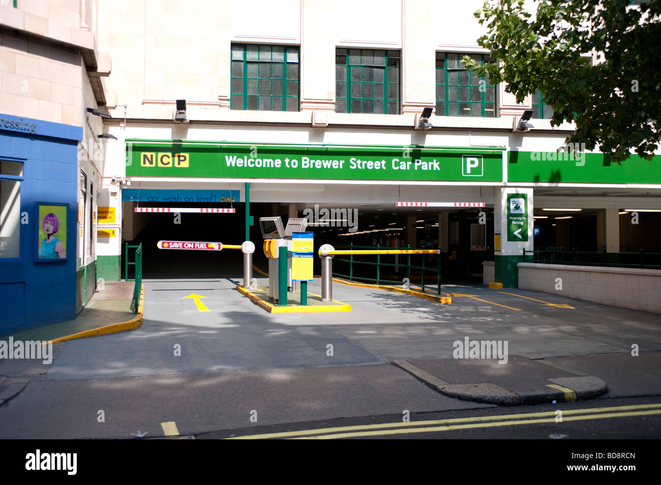 Parkplatz in Brewer St, Soho. Stockfoto