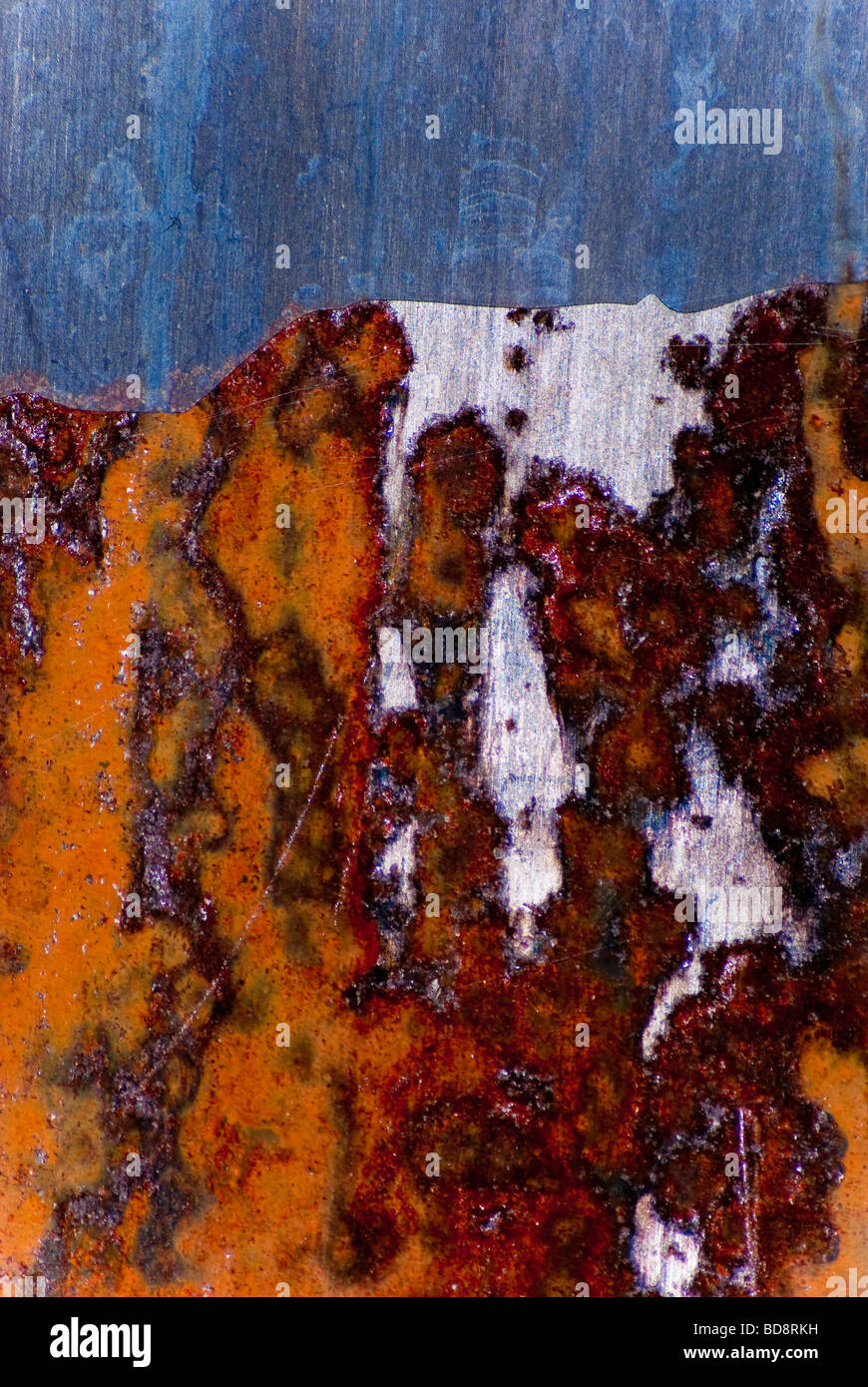 Korrosion-Muster und Farbe Flocken auf Stahlblech Stockfoto