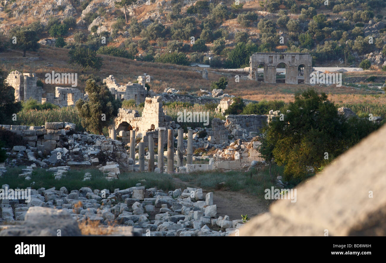 Die alte Römerstadt in Patara in der Südtürkei Stockfoto