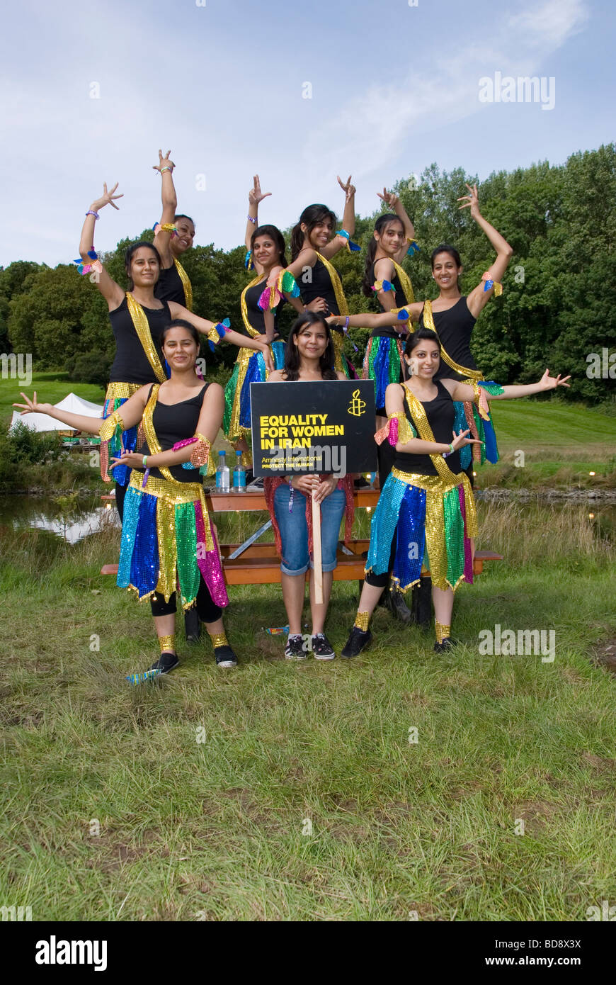 Unterstützer von Amnesty International auf dem Big Chill Festival 2009 Stockfoto