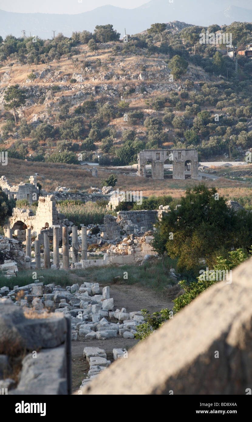 Die alte Römerstadt in Patara in der Südtürkei Stockfoto