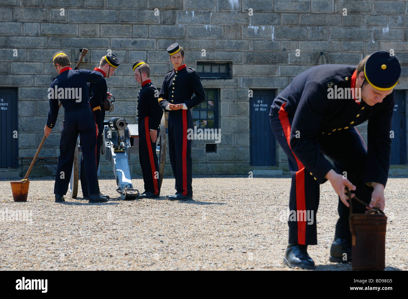 Garrison Royal Artillery British Army drill in der Zitadelle Festung in Halifax Nova Scotia Kanada Stockfoto
