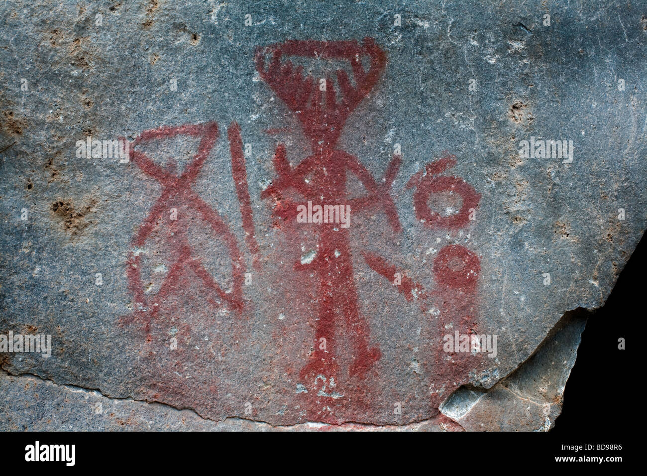 Indianische Petroglyphen in den Cascade Mountains von Zentral-Oregon Stockfoto