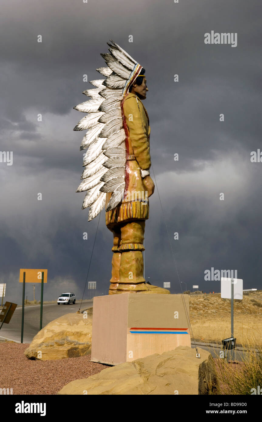 Große Zahl von indischen von Route 66 Stockfoto