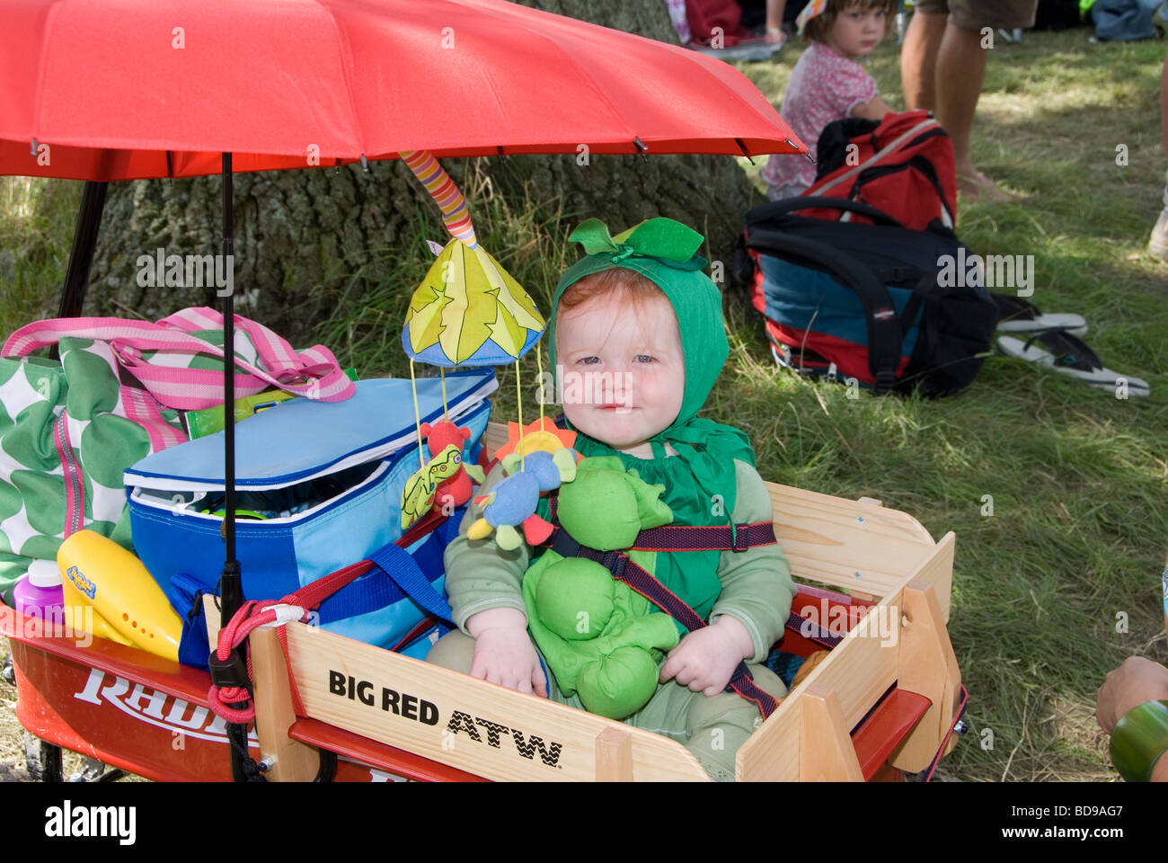 Kitty in ihrem Buggy auf The Big Chill Festival 2009 Stockfoto