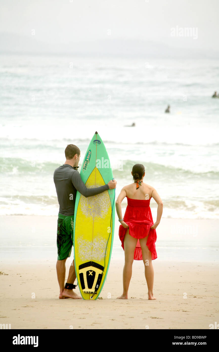 Surfen Sie paar Main Beach Byron Bay Australien Stockfoto