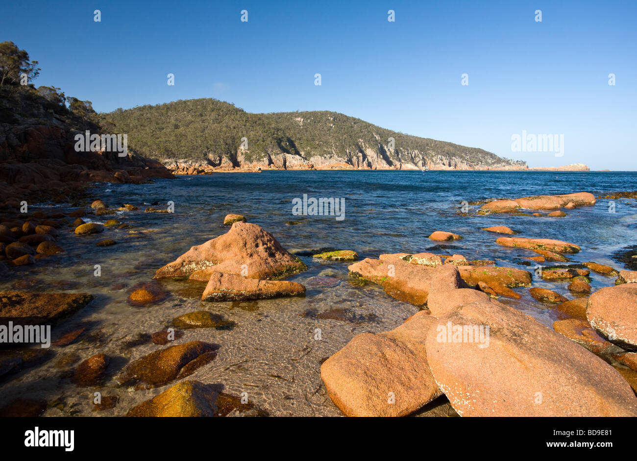 Verschlafene Bucht Freycinet National Park-Tasmanien-Australien Stockfoto