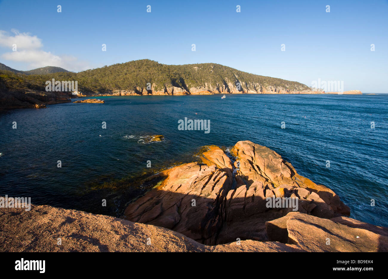 Verschlafene Bucht Freycinet National Park-Tasmanien-Australien Stockfoto