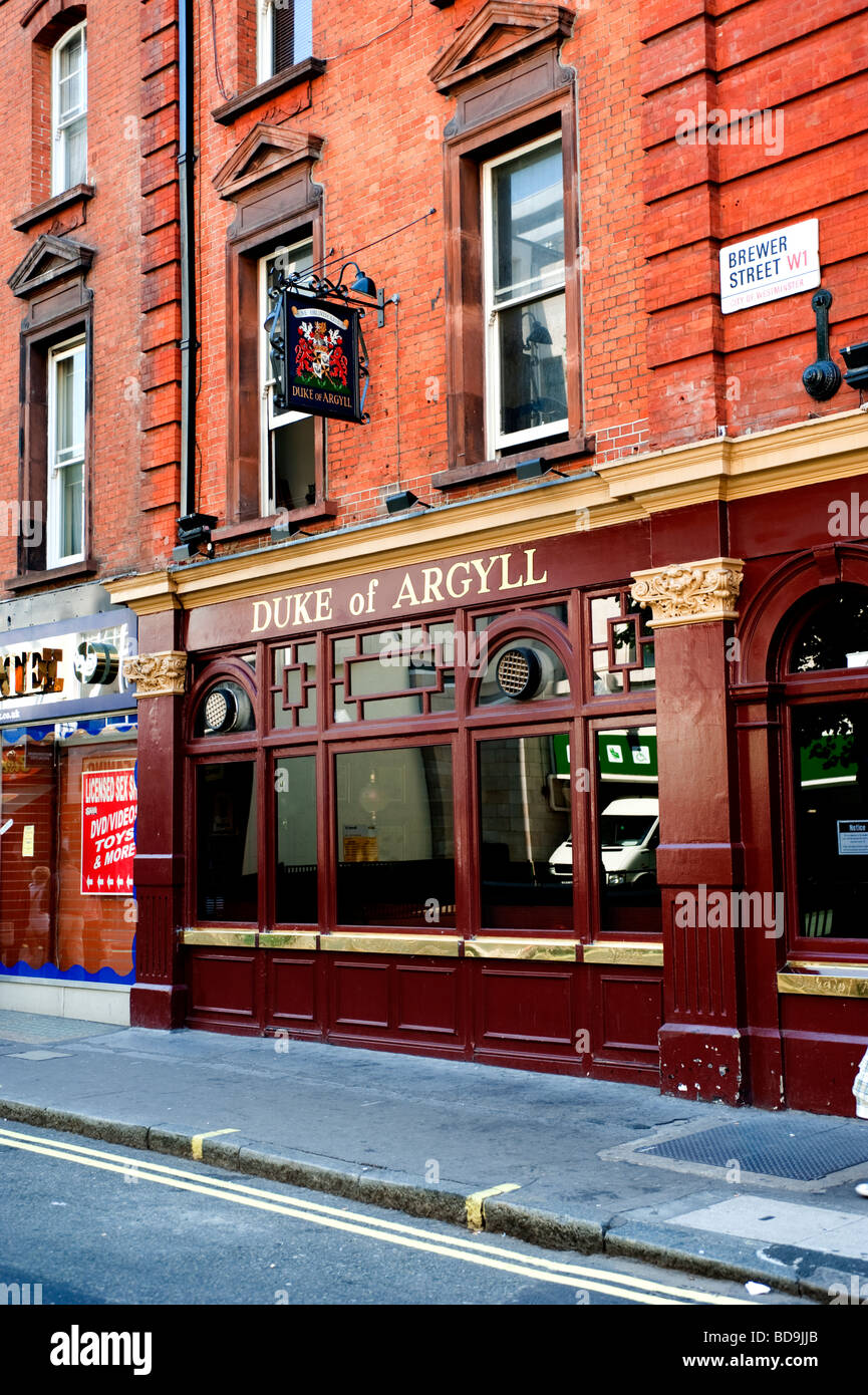 Duke of Argyll Pub in Soho. Stockfoto