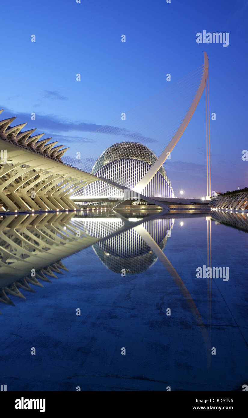 Valencia-Stadt der Kunst und Wissenschaft im ersten Licht Stockfoto