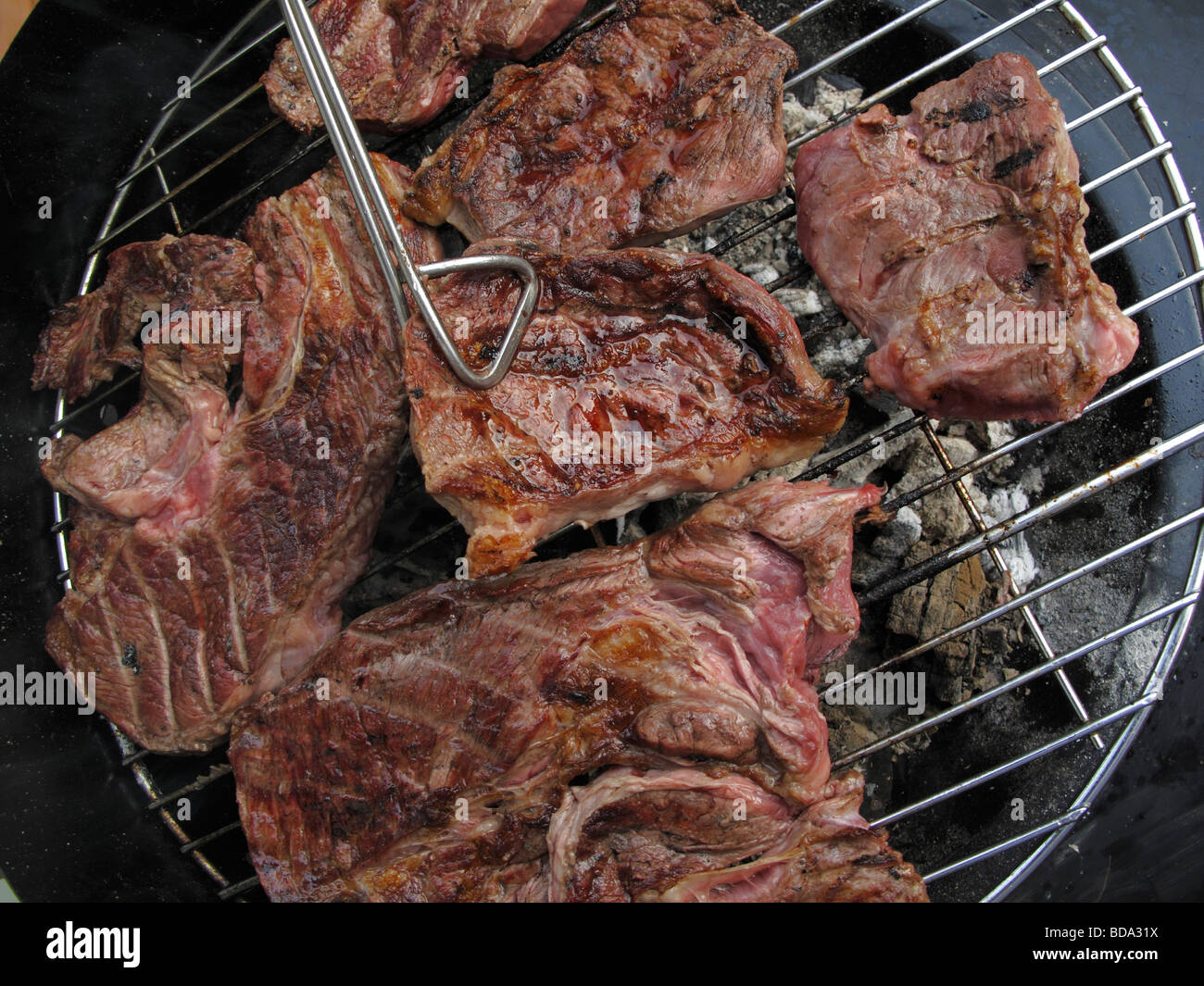 Grill Fleisch Grillfleisch Stockfoto