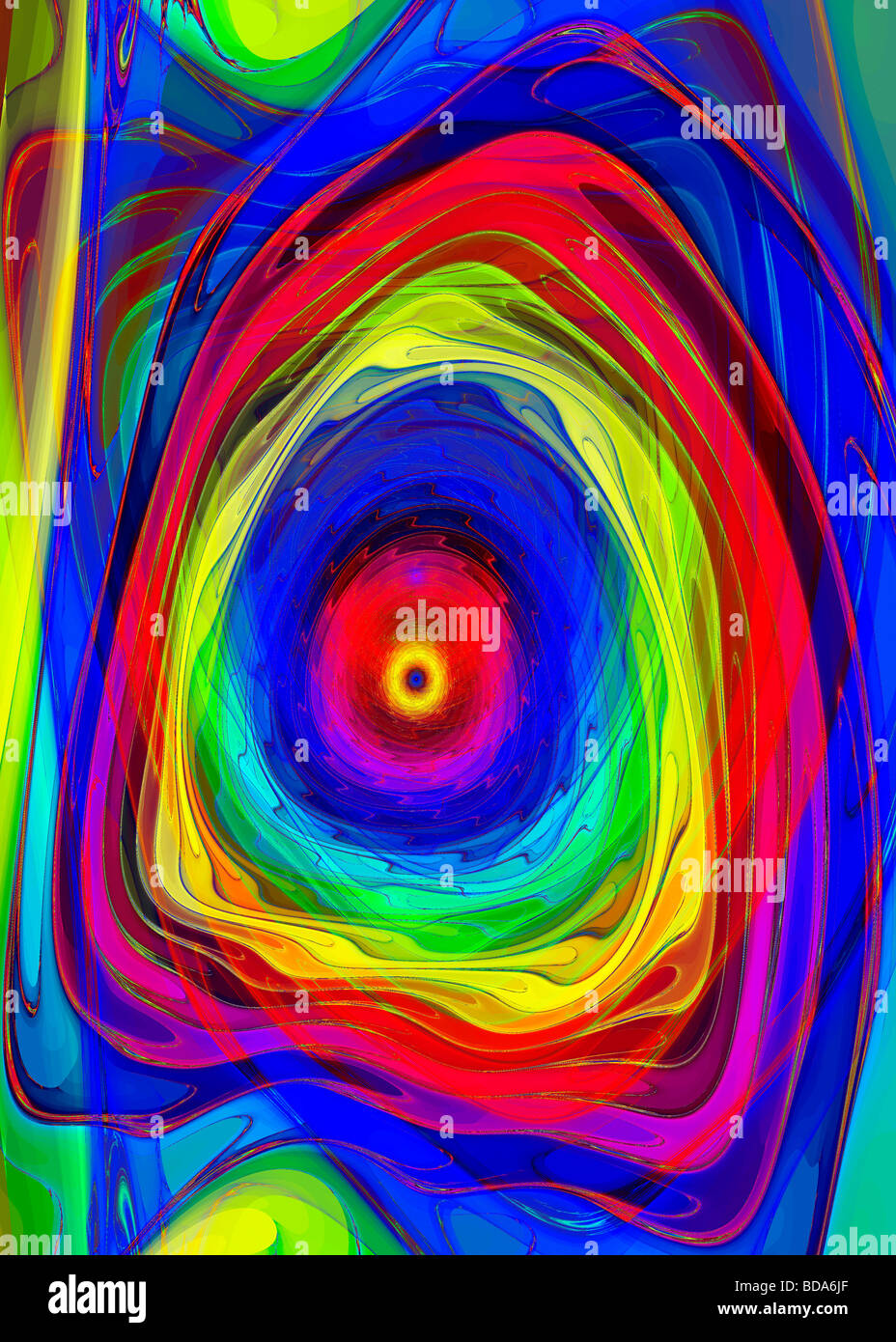 Computergenerierte Fraktalbild Suggestive der Glasfenster Stockfoto
