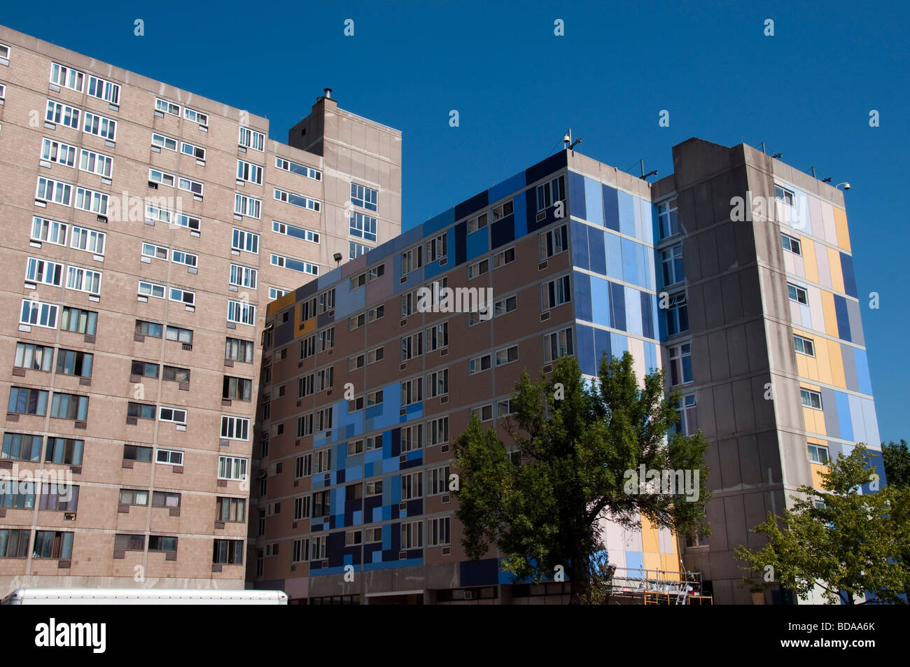 Niedrige Mieten subventionierten Wohnungsbau in Rochester, New York USA. Stockfoto