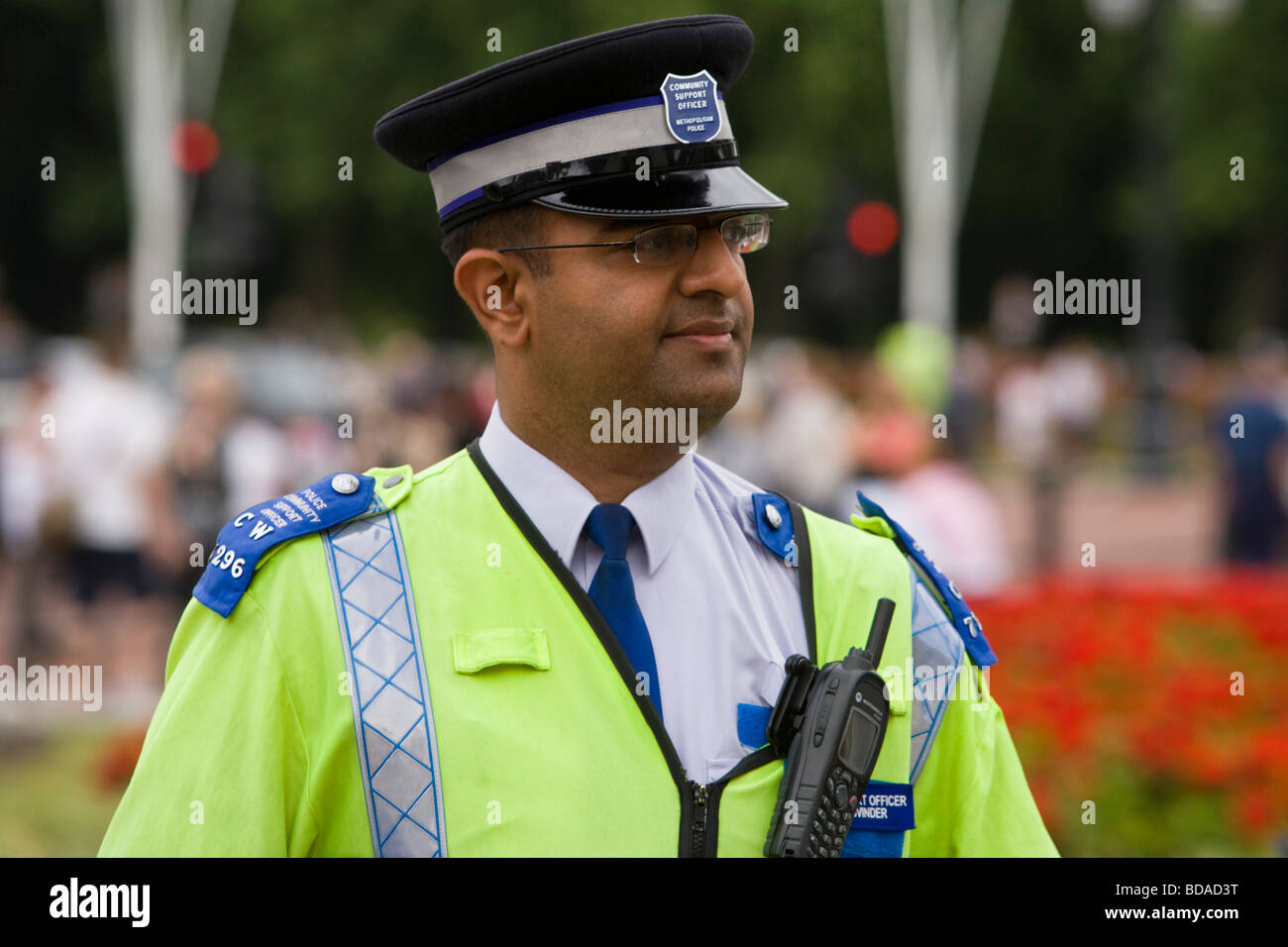 Metropolitan Police Community Support Officer London England Großbritannien Freitag, 3. Juli 2009 Stockfoto