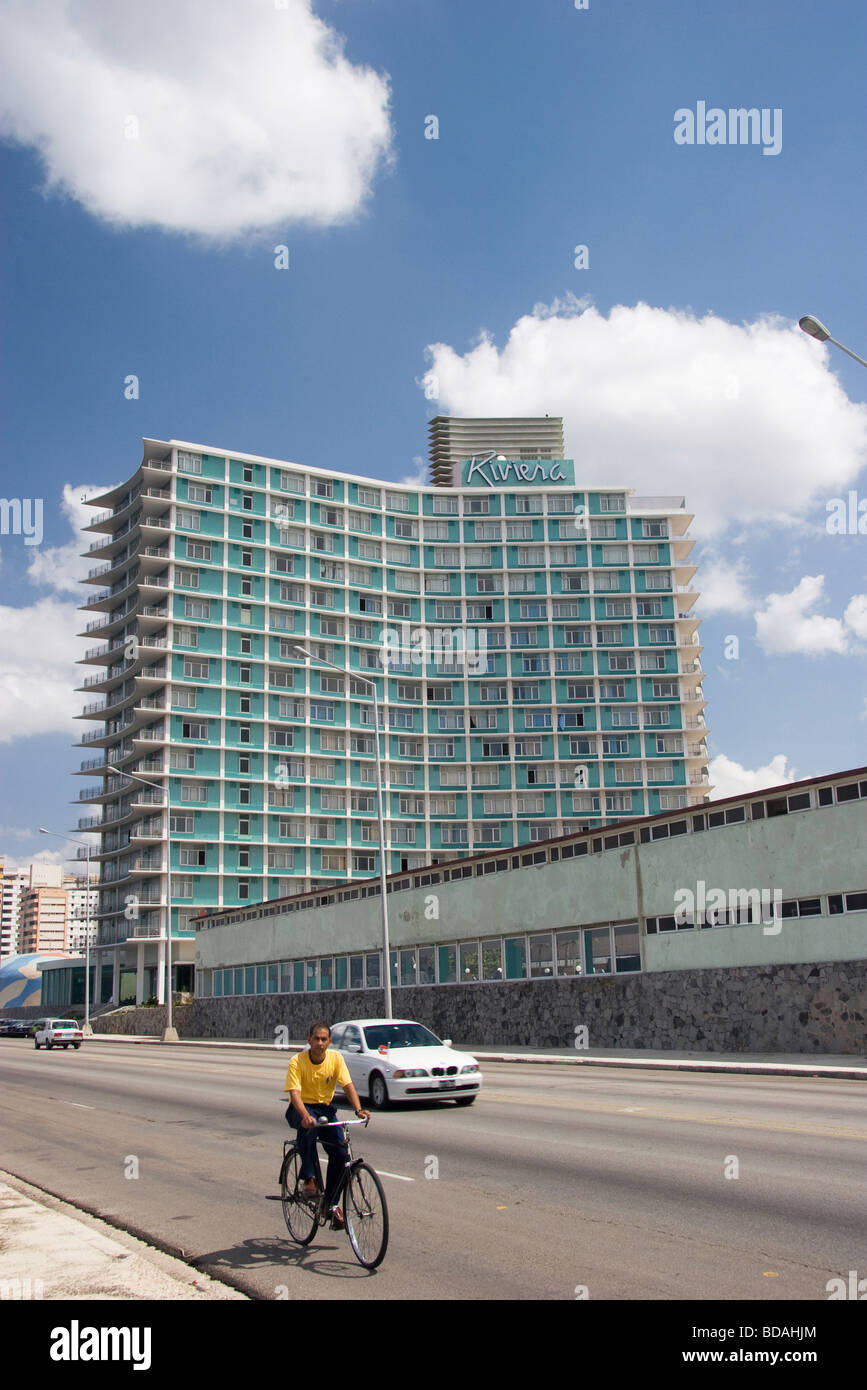 Die klassischen 60er Jahre Ära Riviera Hotel in Vedado, Havanna, Kuba. Es wurde ursprünglich von der amerikanischen Mafia kontrolliert. Stockfoto