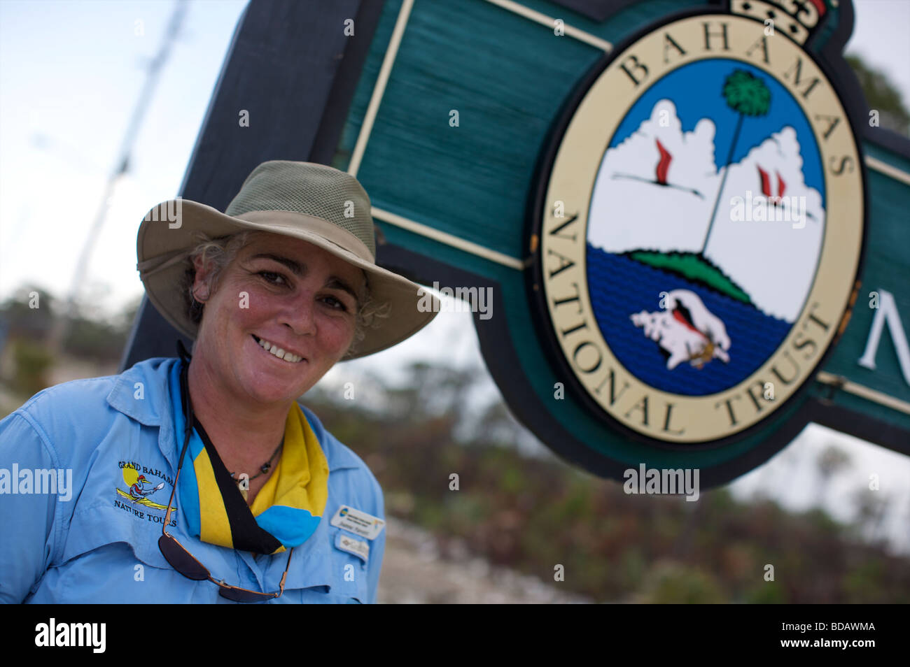 Joanne Parroti, Führer des Gold Rock Creek Sumpf Nationalparks auf Grand Bahama Island Bahamas Stockfoto