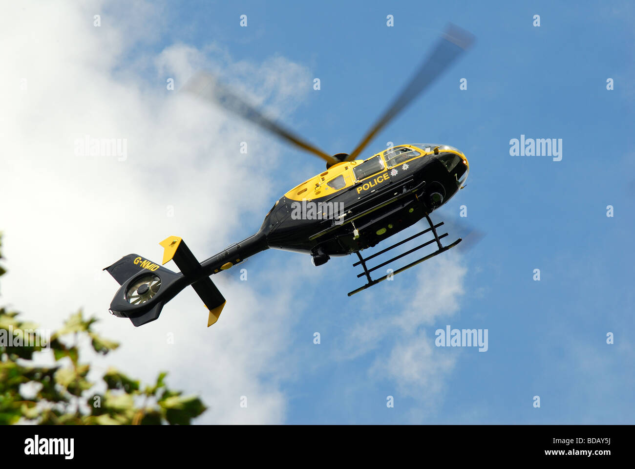 Polizei-Hubschrauber. Stockfoto