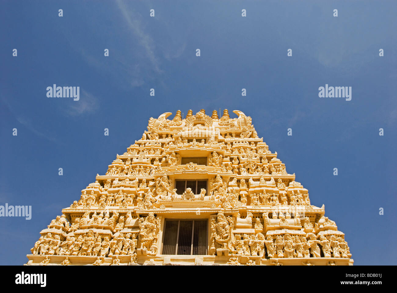 Carven auf einen Tempel, Dorasamudra, Hassan District, Karnataka, Indien Stockfoto