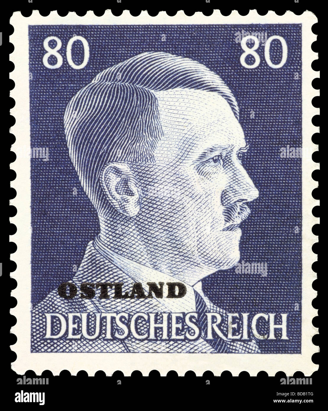 Adolf Hitler auf Deutsche Briefmarke Stockfoto