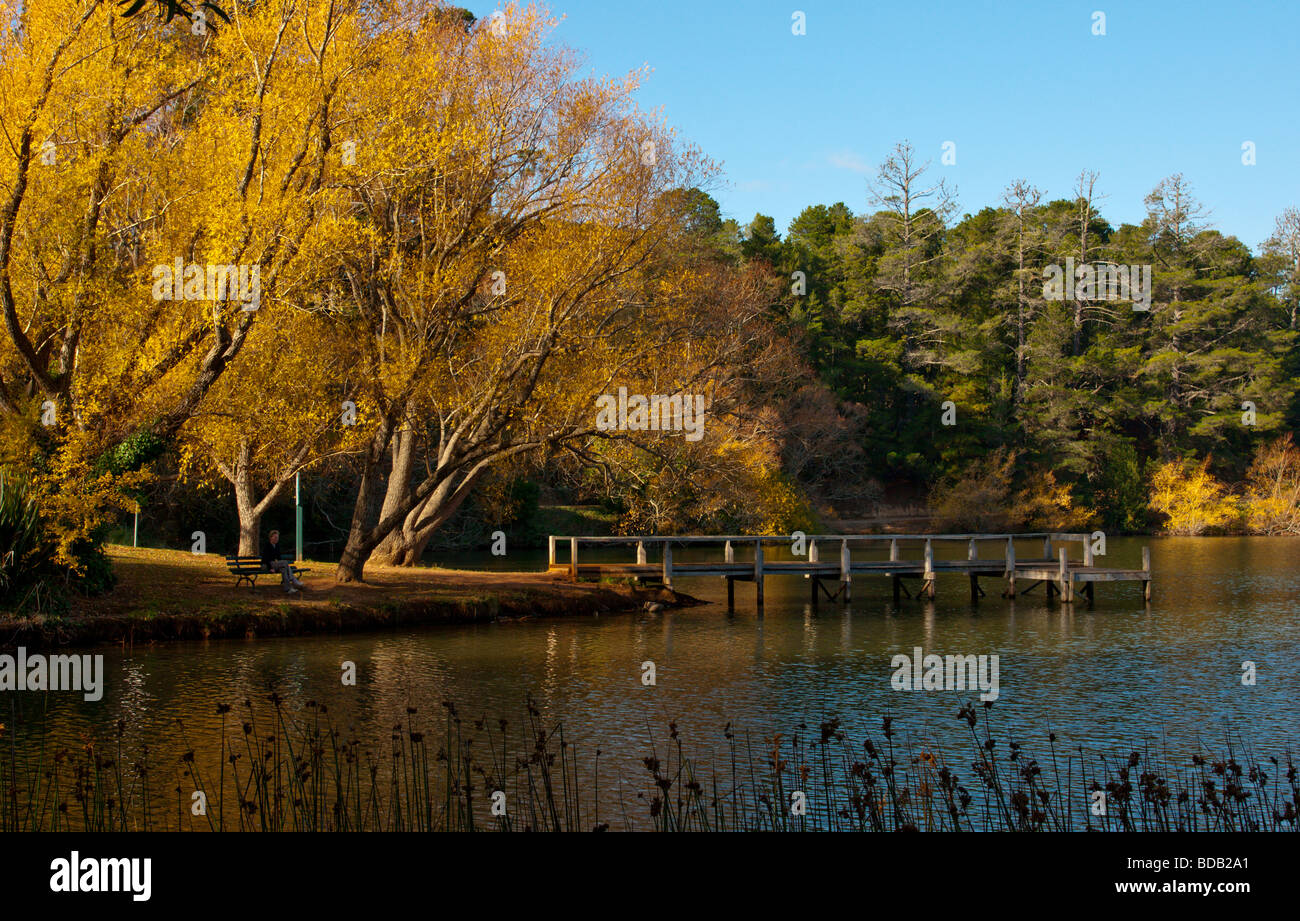 Lake Daylesford ist ein beliebtes Urlaubsziel in Zentralaustralien Victoria. Stockfoto