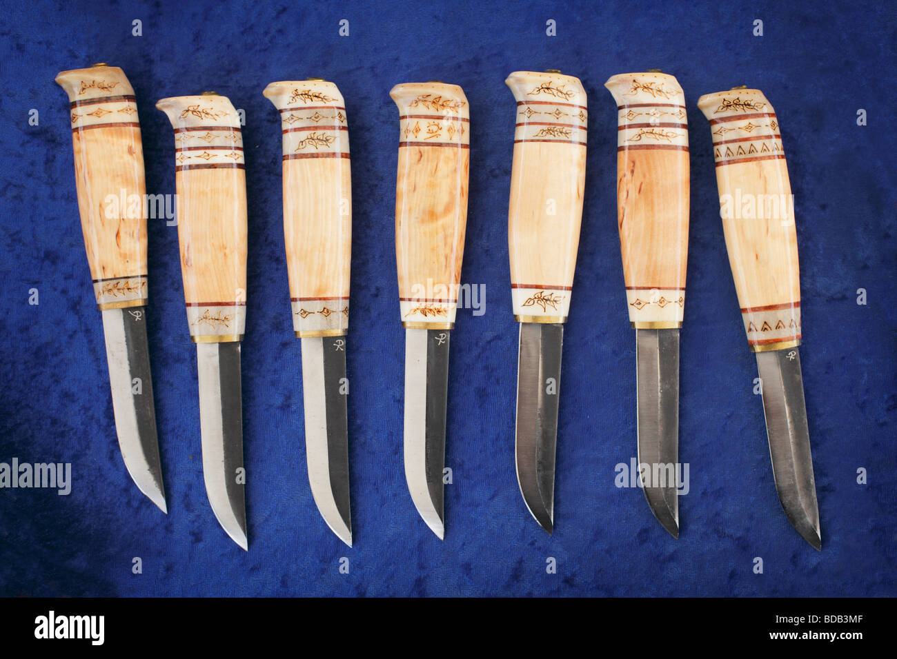 Traditionellen finnischen handgemachten Puukko Messer Stockfoto