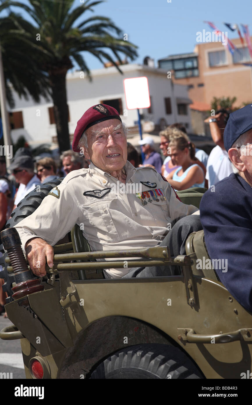 Erinnerung-Parade für die Landung der Alliierten in Cavalaire 15. august 1944 Stockfoto