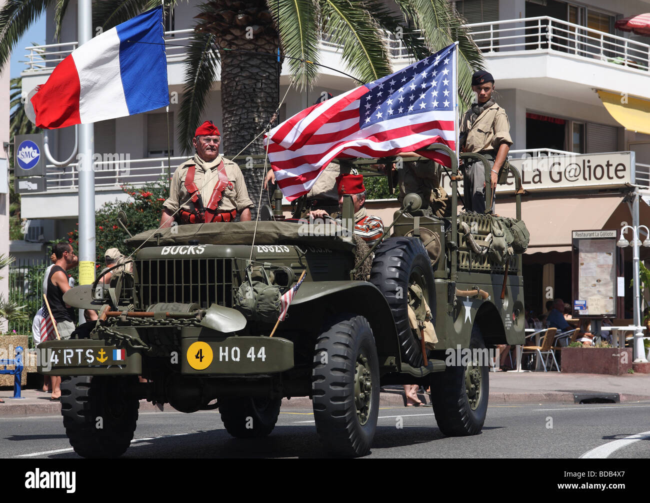 Erinnerung-Parade für die Landung der Alliierten in Cavalaire 15. august 1944 Stockfoto