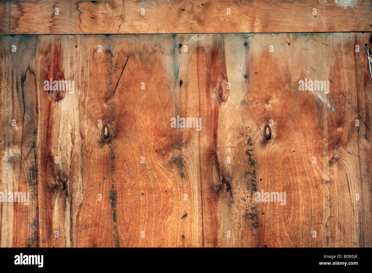 Alten Sperrholz-Wand Stockfoto