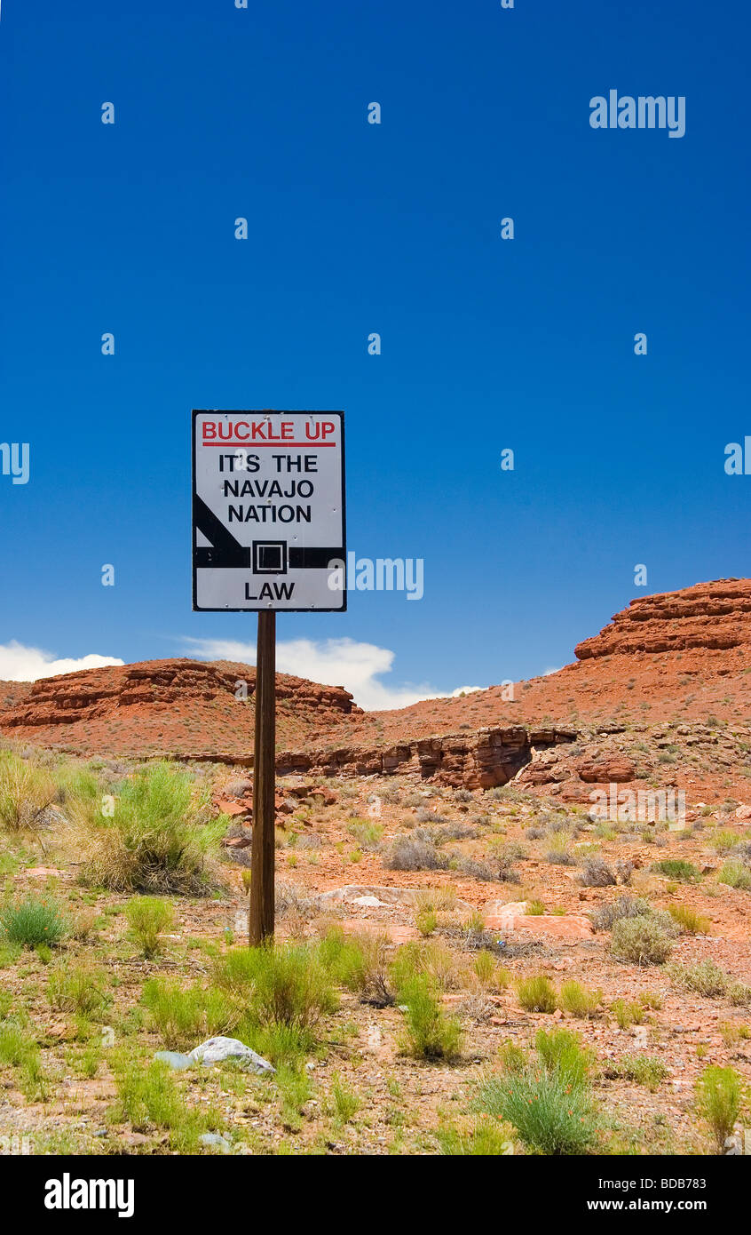 Navajo Gebiet Zeichen Stockfoto