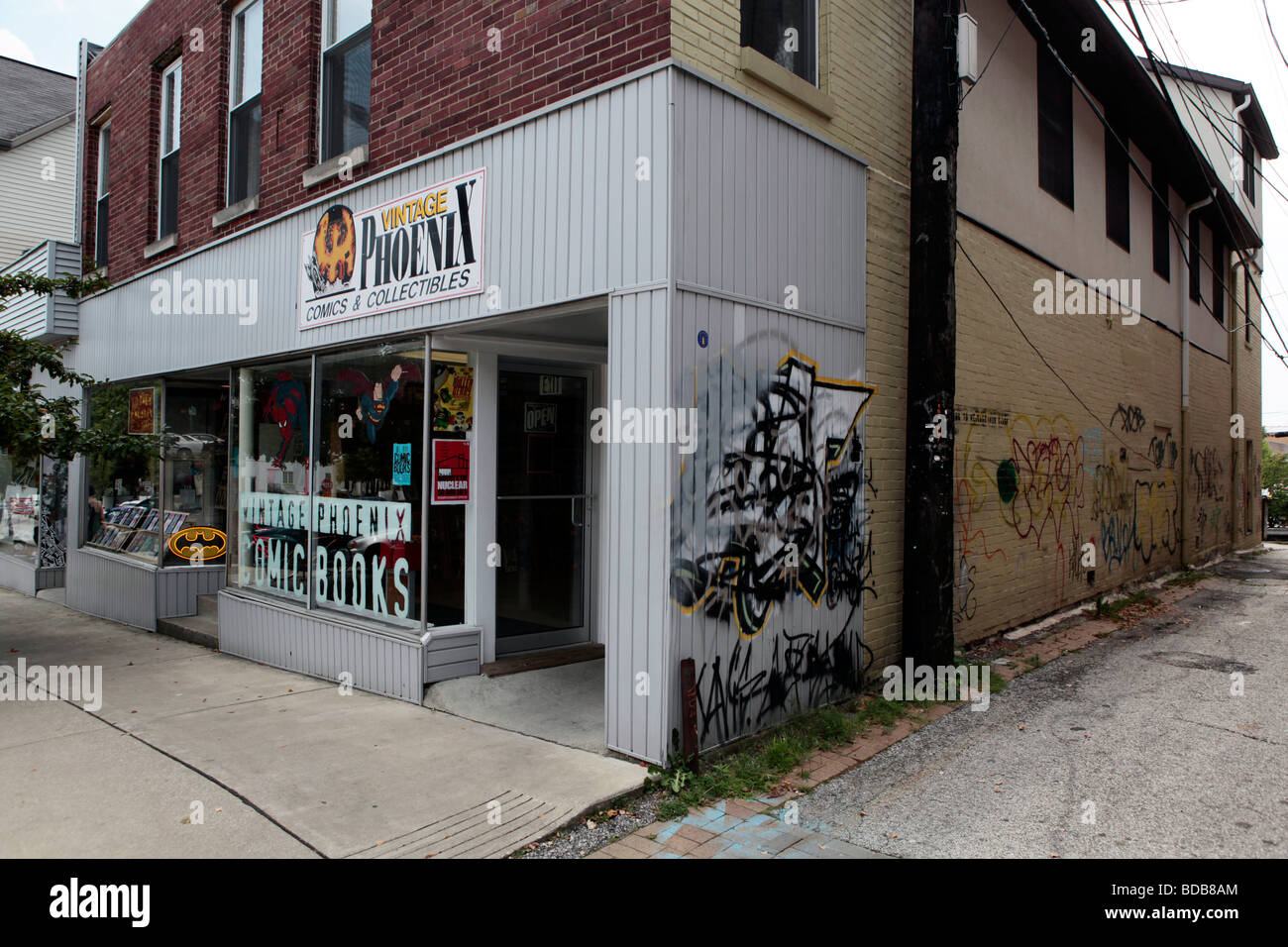 Sommer vor den Toren der Probe an der Indiana University in Bloomington, Indiana. Stockfoto