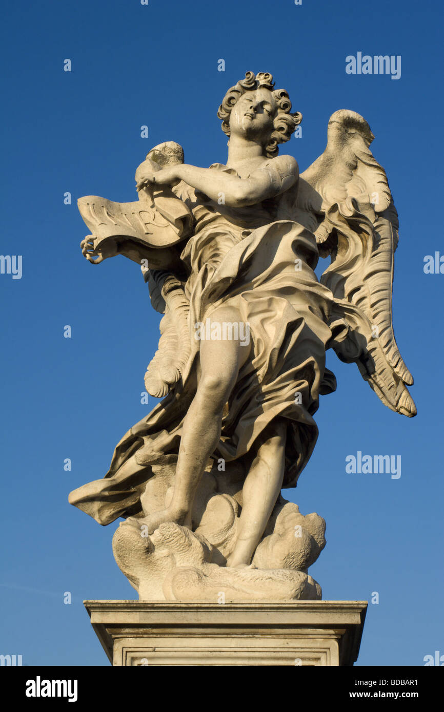 Rom - Engelsstatue von Engel-Brücke Stockfoto