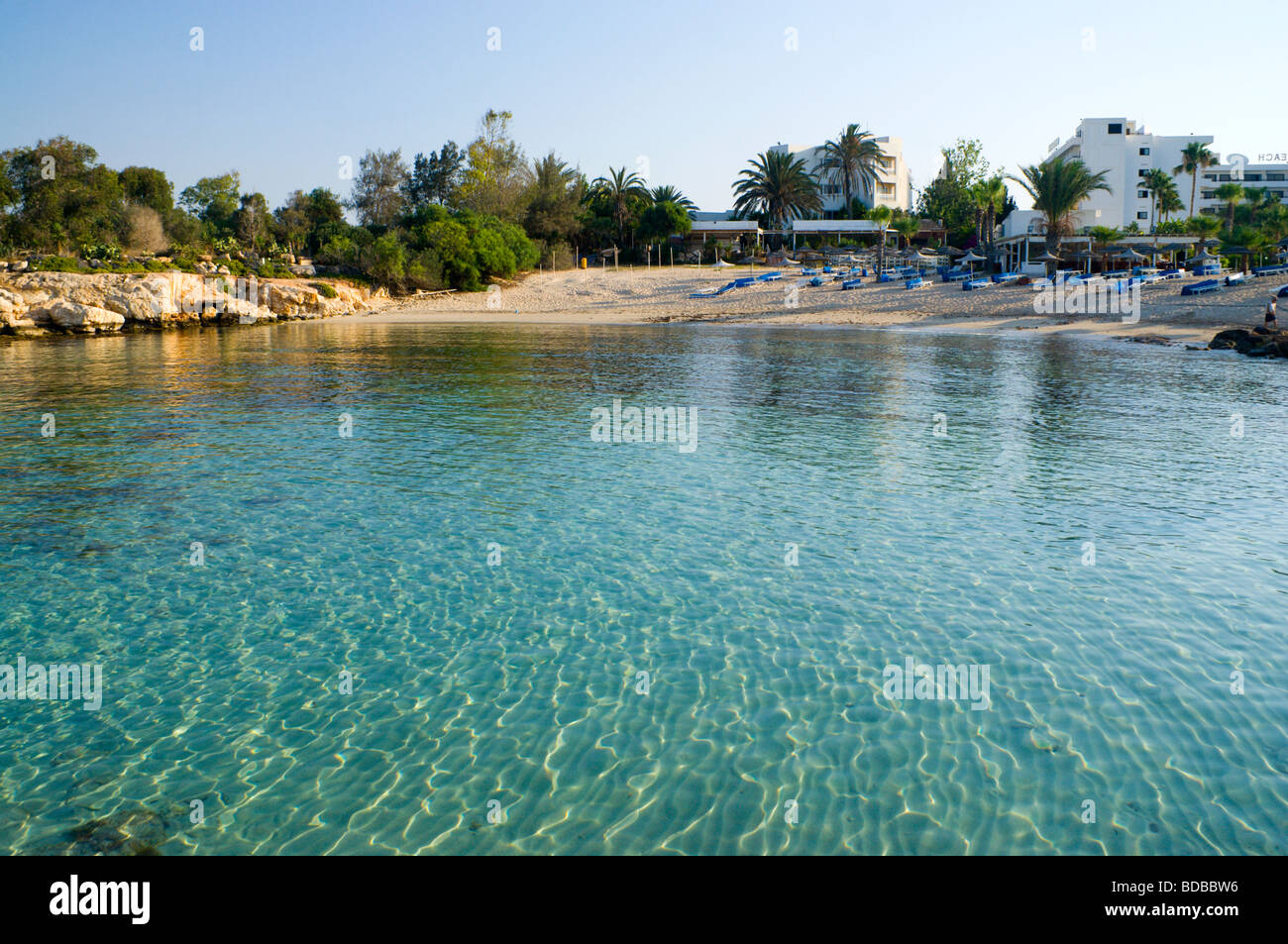 Latsi Strand Ayia Napa Zypern Stockfoto