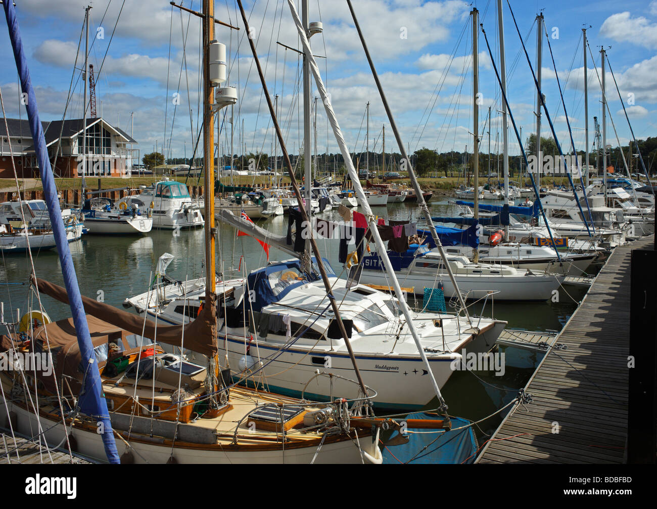 Woodbridge Marina. Suffolk, England, Vereinigtes Königreich. Stockfoto