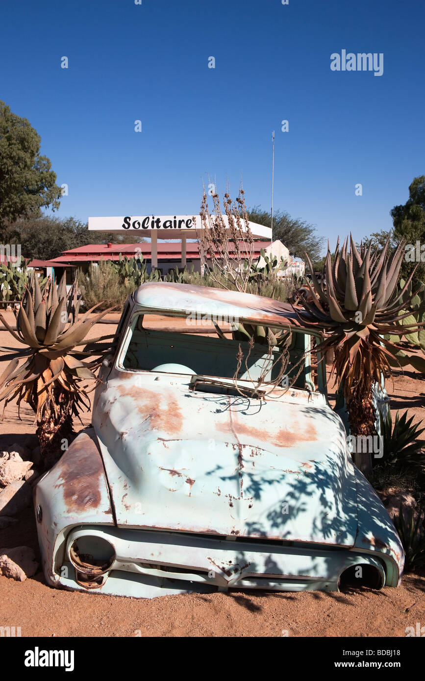 Alte Auto Solitaire Lodge Namibia Afrika Stockfoto