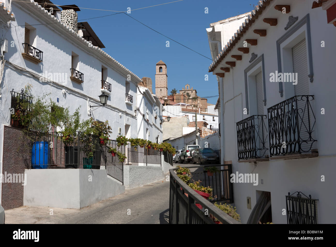 Weiße Dorf Alora. Malaga. Valle del Sol Andalusien. Spanien. Europa Stockfoto