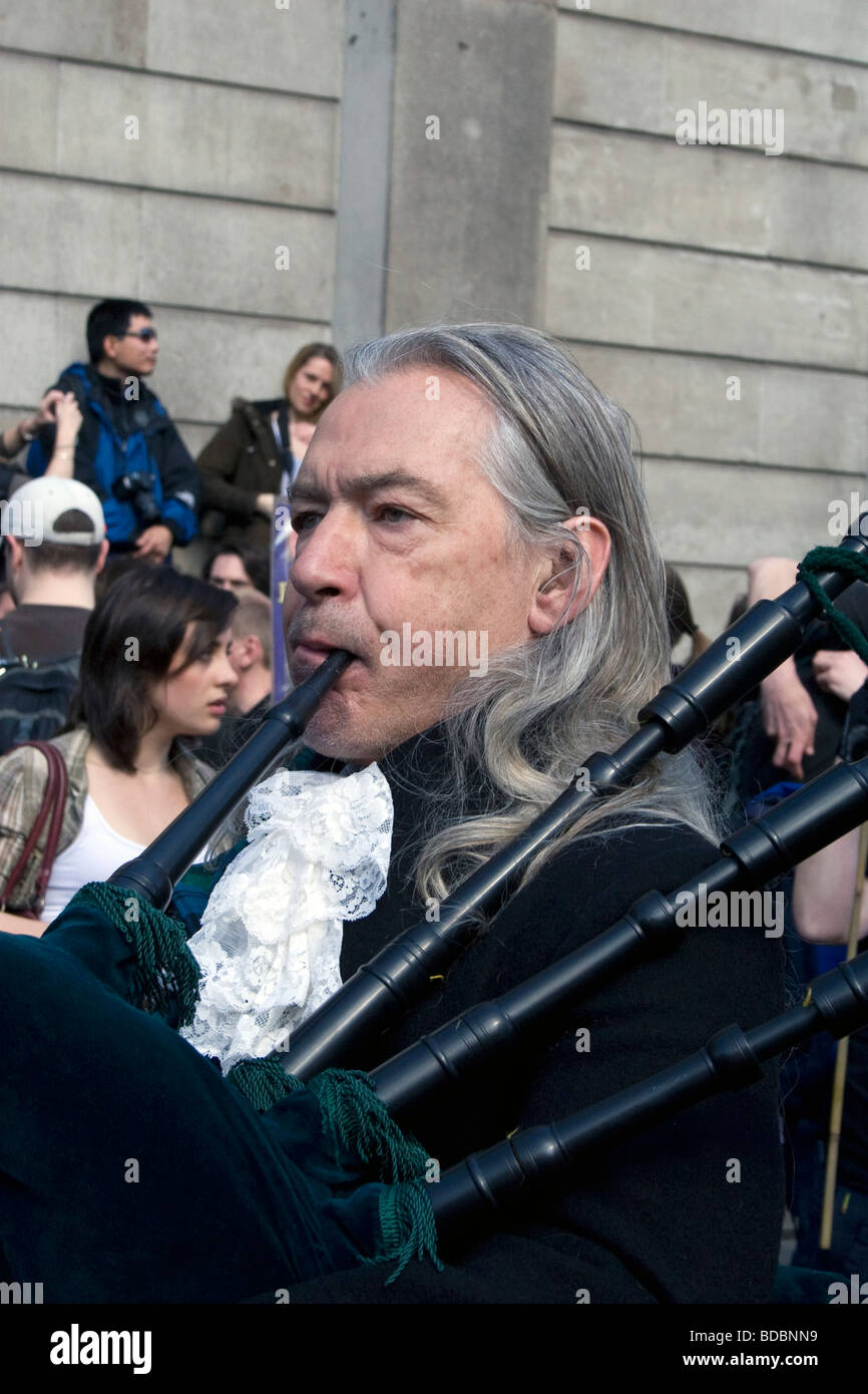 G20-Proteste in London 2009. Stockfoto