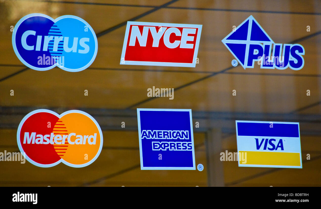 Kreditkarten und EC Karten Zahlungsarten Boston USA Stockfoto