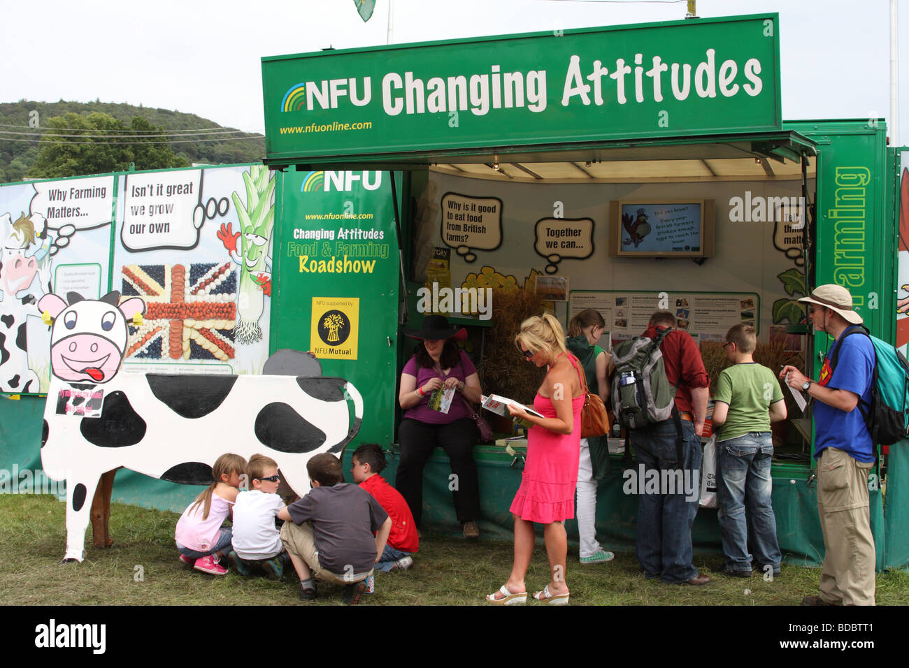 Die NFU ändern Einstellungen Roadshow in Bakewell Show, Bakewell, Derbyshire, England, Großbritannien Stockfoto