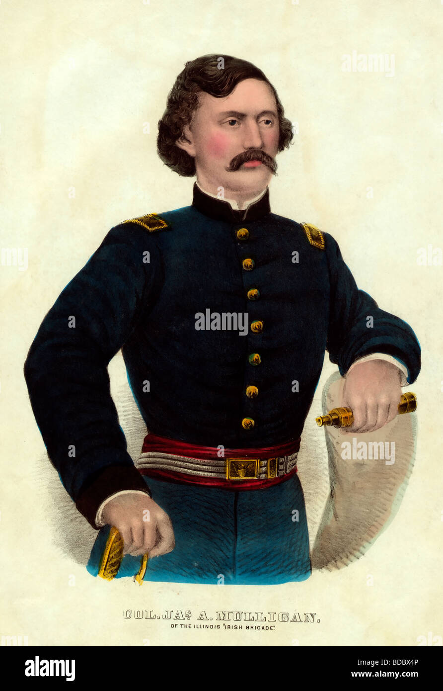 Colonel James A. Mulligan von Illinois "Irische Brigade", getötet in Aktion am Juli 24,1864 in den USA Bürgerkrieg Stockfoto