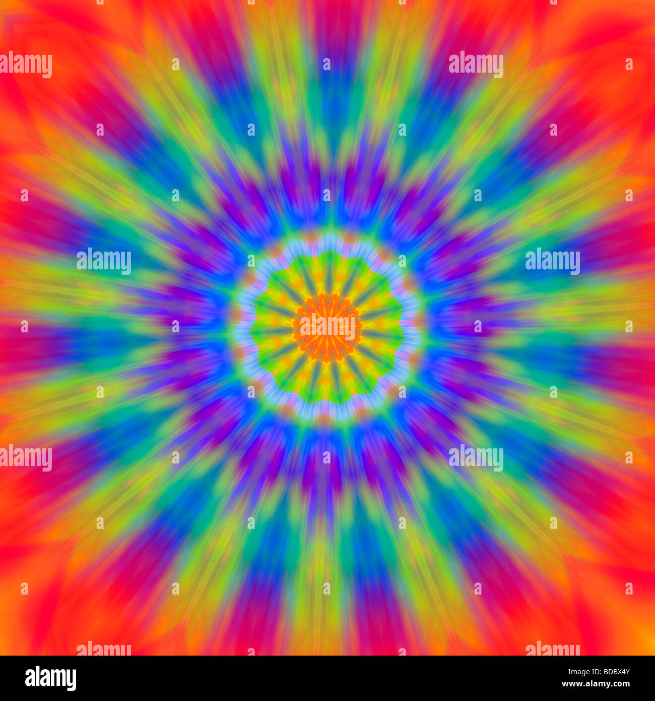 Psychedelisch Sonne - eine bunte abstrakte Darstellung der Sonne Stockfoto