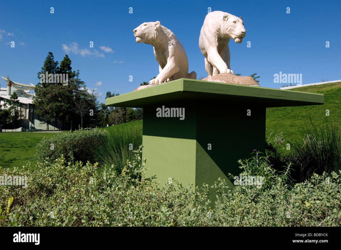 Statue von prähistorischen Katzen Stockfoto