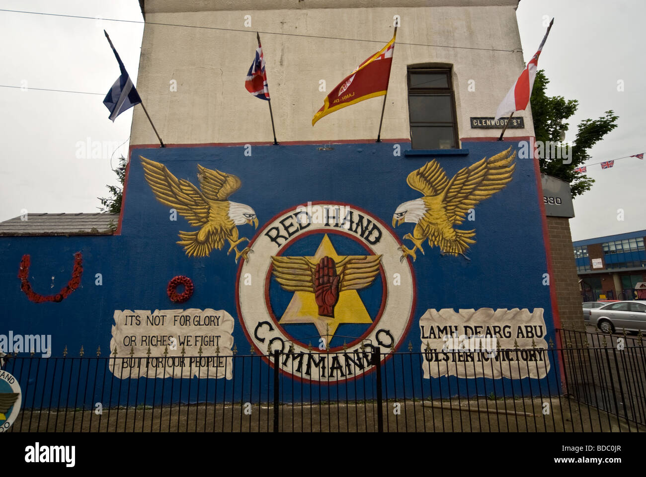 UVF WANDBILD, SHANKILL ROAD, BELFAST, NORDIRLAND / 2009 Stockfoto