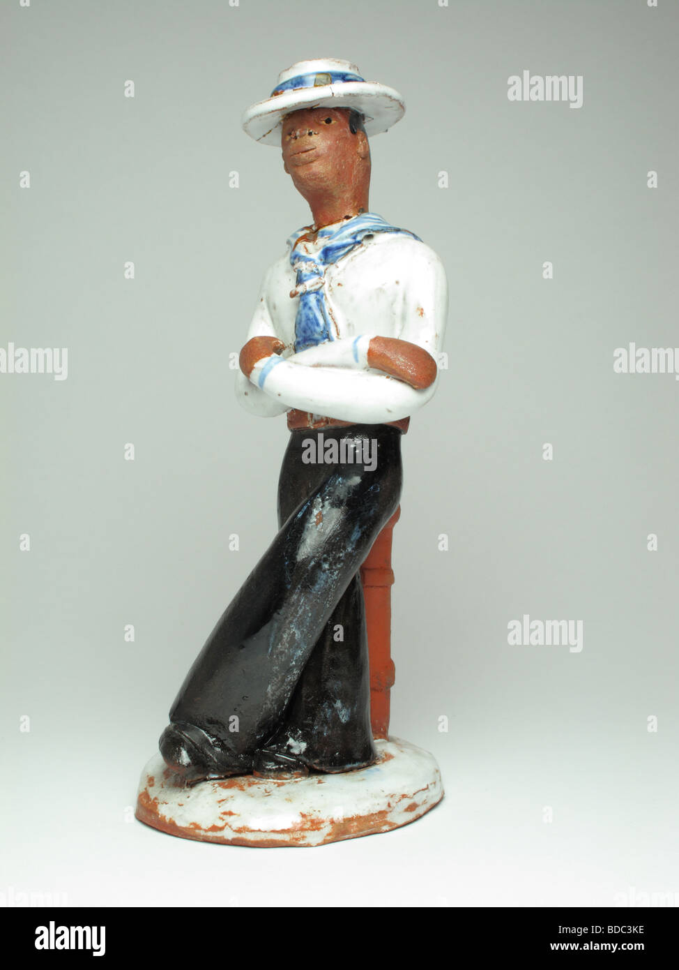 Vintage Barbados Keramik Figur eines Seemanns Stockfoto