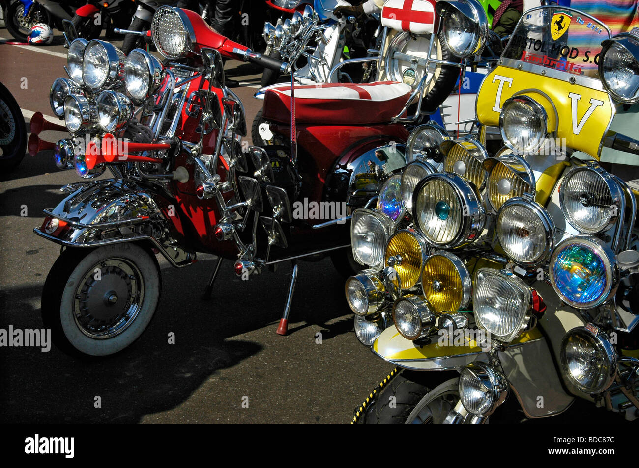 Individuelle "Mod" Roller am Brighton Burn-Up. Stockfoto