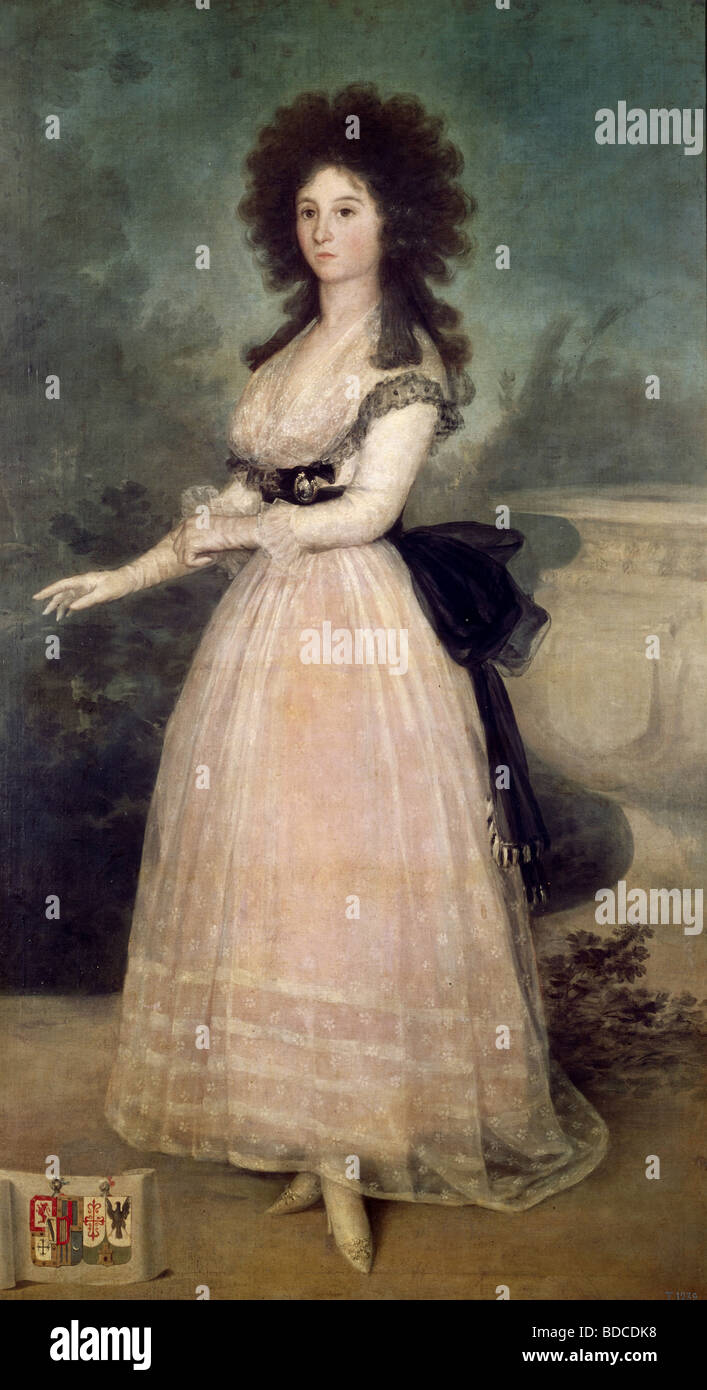 Bildende Kunst, Goya y Lucientes, Francisco Jose de, (1746-1828), Malerei, "Dona Tadea Arias de Enriquez", 1793-1794, Öl auf Stockfoto
