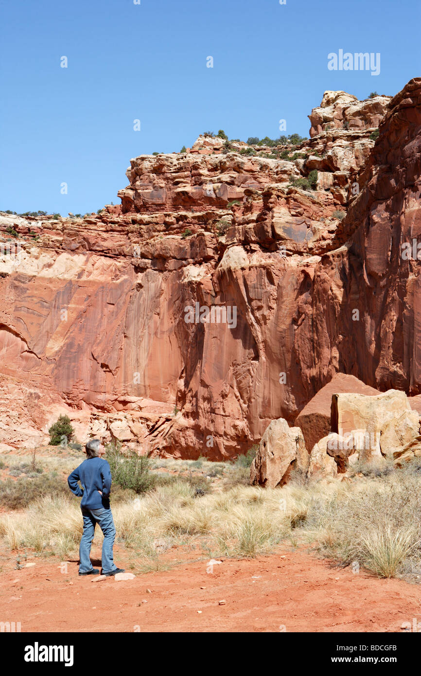 Tourist im Capitol Reef National Park Utah USA Stockfoto