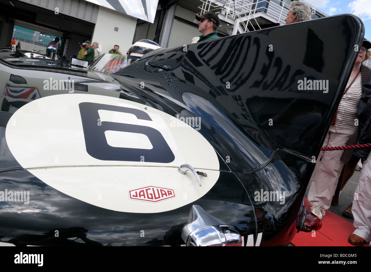 Jaguar D-Art-Sportwagen im Fahrerlager bei der Silverstone Classic 2009 Stockfoto
