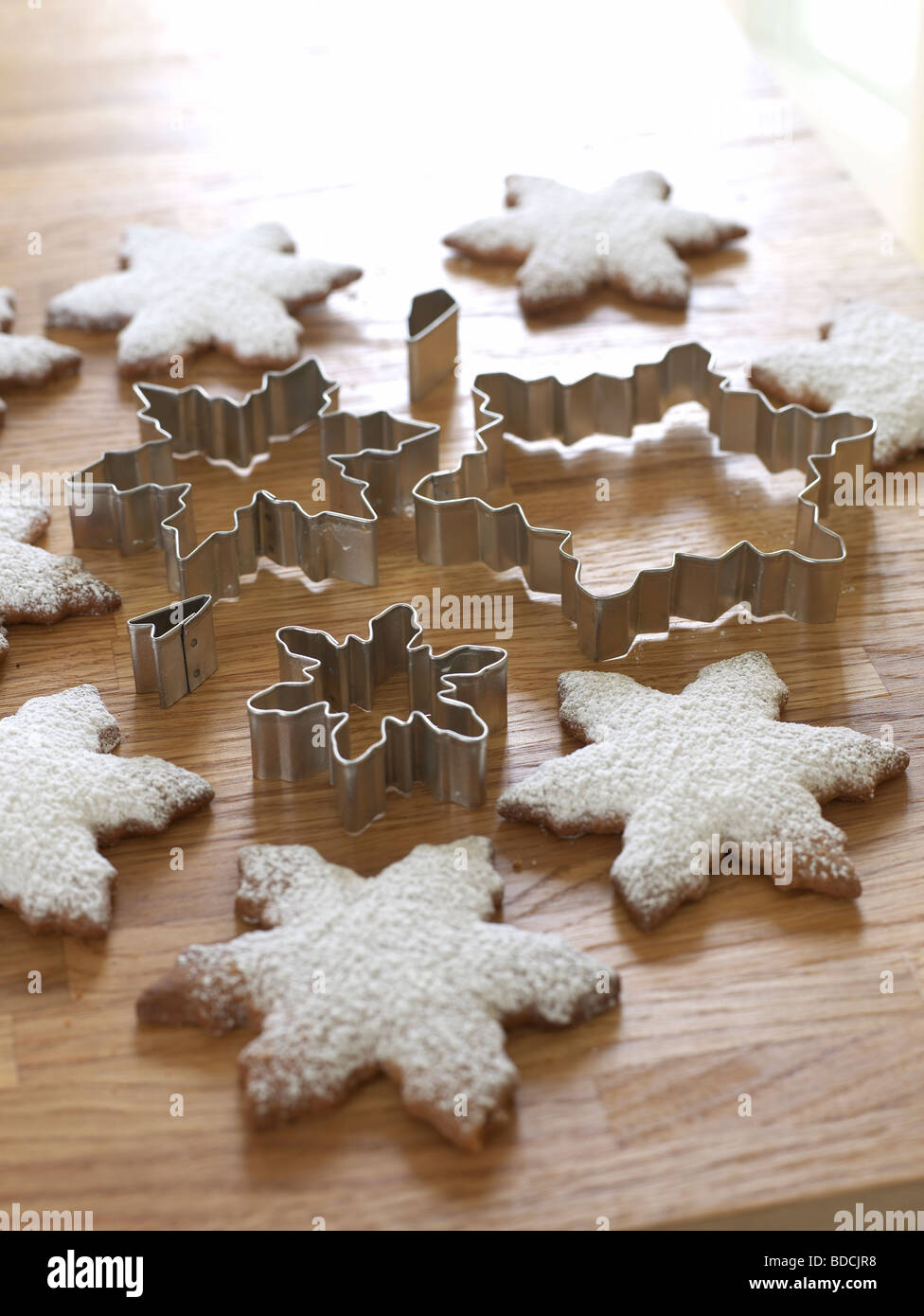 Schneeflocke geformte Kekse Stockfoto